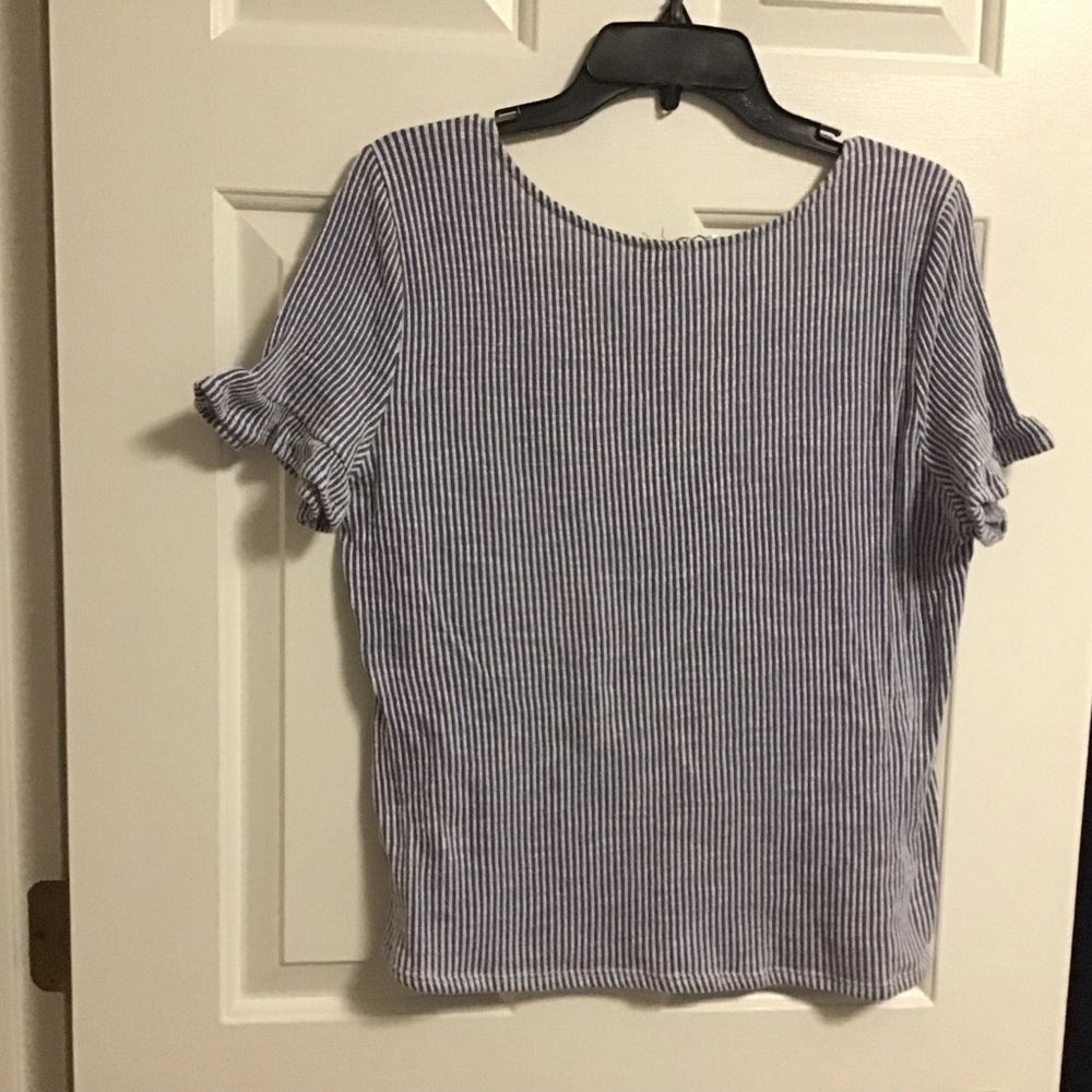 W5 Blue Striped Blouse - Picture 3 of 3